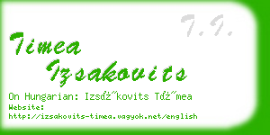 timea izsakovits business card